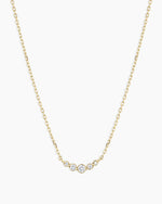 Elle Diamond Cluster Necklace || option::14K Solid Gold