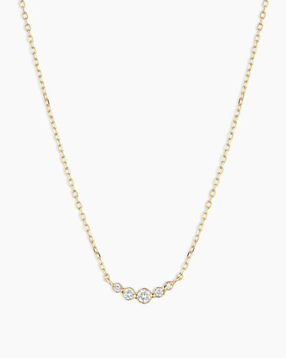 Elle Diamond Cluster Necklace || option::14K Solid Gold