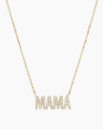 Diamond Pavé Mama Necklace || option::14K Solid Gold