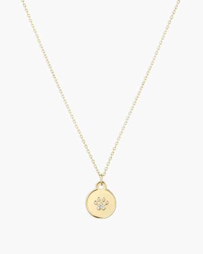 Diamond Paw Necklace || option::14K Solid Gold