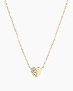 Diamond Bond Necklace || option::14K Solid Gold, Single - Diamonds Left