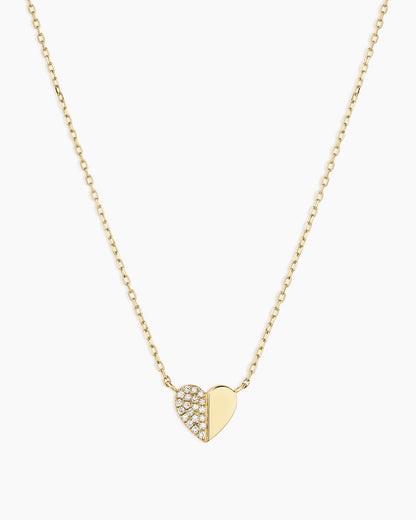 Diamond Bond Necklace || option::14K Solid Gold, Single - Diamonds Left