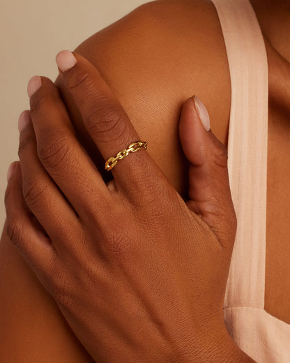 Parker Link Ring, 18K Gold Plated link ring, chain link ring || option::18K Gold Plated