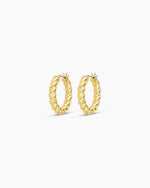 Crew Hoops Twisted 18K Gold Plated hoops || option::18K Gold Plated