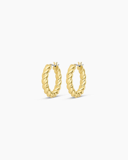 Crew Hoops Twisted 18K Gold Plated hoops || option::18K Gold Plated