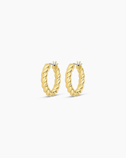 Crew Hoops Twisted 18K Gold Plated hoops || option::18K Gold Plated