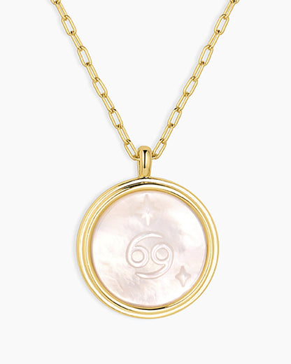 Zodiac Necklace || option::18K Gold Plated, Cancer