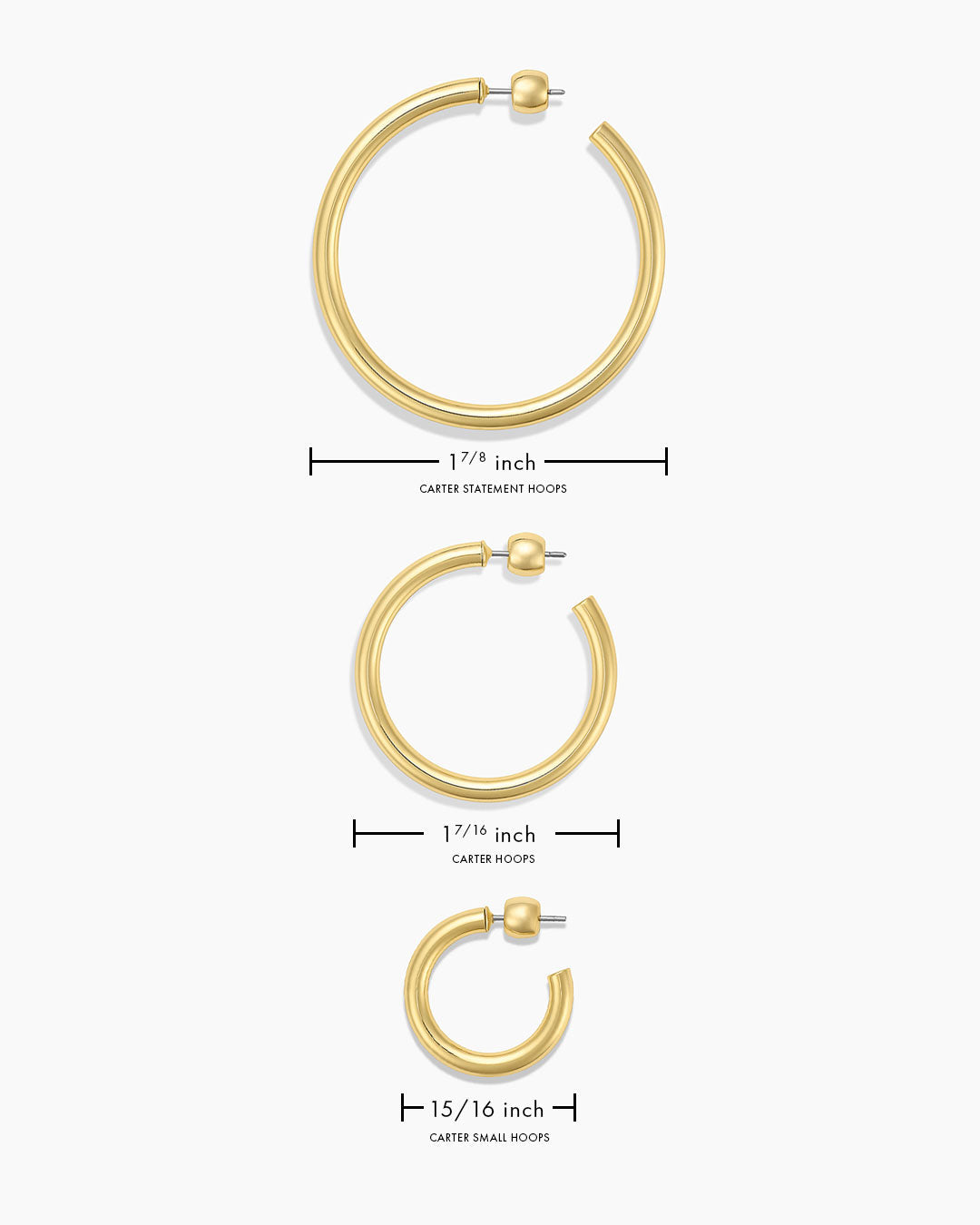 Carter Hoops || option::18K Gold Plated