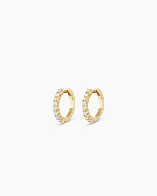 Diamond Huggies || option::14K Solid Gold