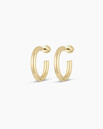 14K Gold Carter Hoops || option::14K Solid Gold, 20mm
