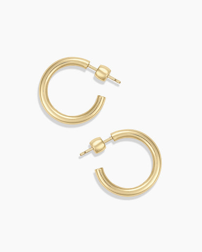 14K Gold Carter Hoops || option::14K Solid Gold, 20mm