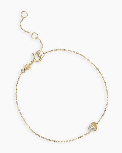 Diamond Bond Bracelet Set || option::14K Solid Gold, Single - Diamonds Left