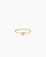 Diamond Pavé Heart Ring || option::14K Solid Gold