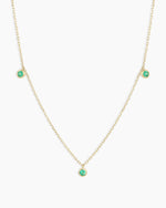 Classic Emerald Trio Necklace || option::14K Solid Gold