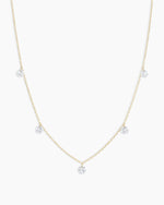 Floating Diamond Flutter Necklace || option::18K Solid Gold