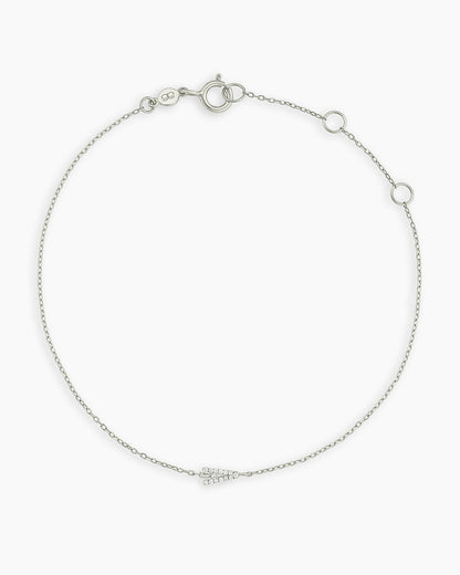 Diamond Pavé Alphabet Bracelet #A || option::14K Solid White Gold, A