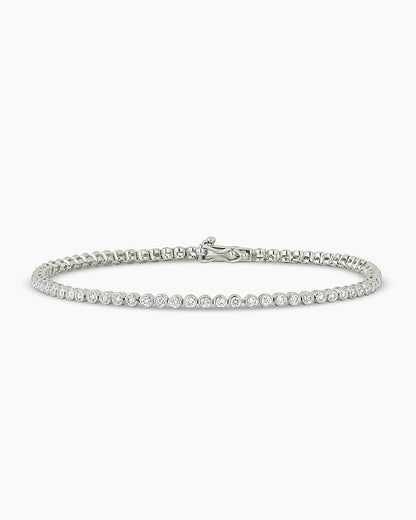 Classic Diamond Tennis Bracelet || option::14K Solid White Gold