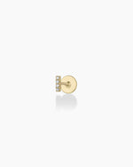 Diamond Pave Bar Flat Back Stud || option::14K Solid Gold