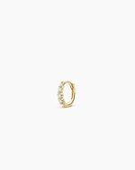 Elle Diamond Row Huggies || option::14K Solid Gold