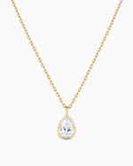 Classic Diamond Pear Necklace || option::14K Solid Gold