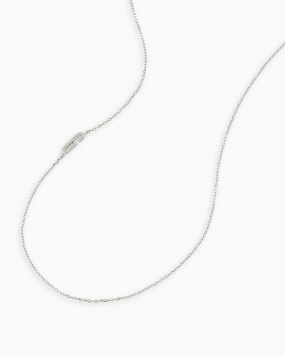 Alphabet Necklace || option::14K Solid White Gold, G