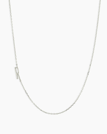 Alphabet Necklace || option::14K Solid White Gold, R