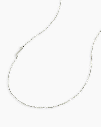 Alphabet Necklace || option::14K Solid White Gold, Z