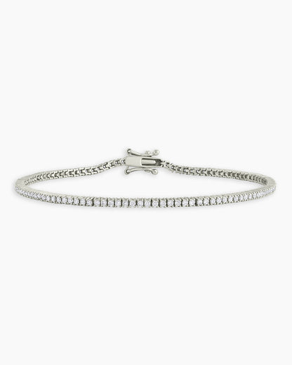 MelbourneDiamond Tennis Bracelet || option::14K Solid White Gold