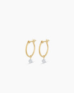 Floating Diamond Huggies || option::18K Solid Gold