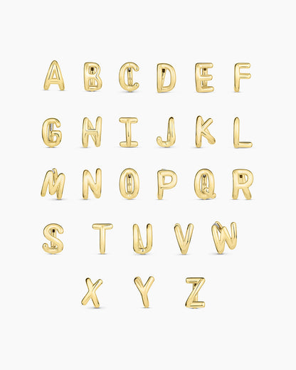 18K gold plated alphabet huggies