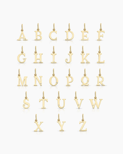 14K solid gold alphabet charms || option::14K Solid Gold