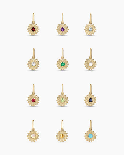 14K solid gold birthstone charms