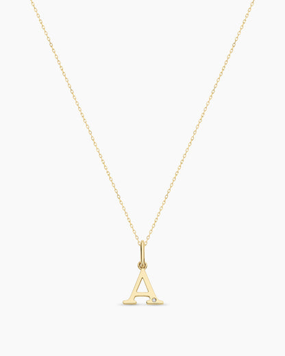 Diamond Vintage Alphabet Charm Necklace