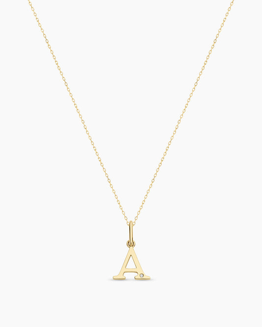Diamond Vintage Alphabet Charm Necklace