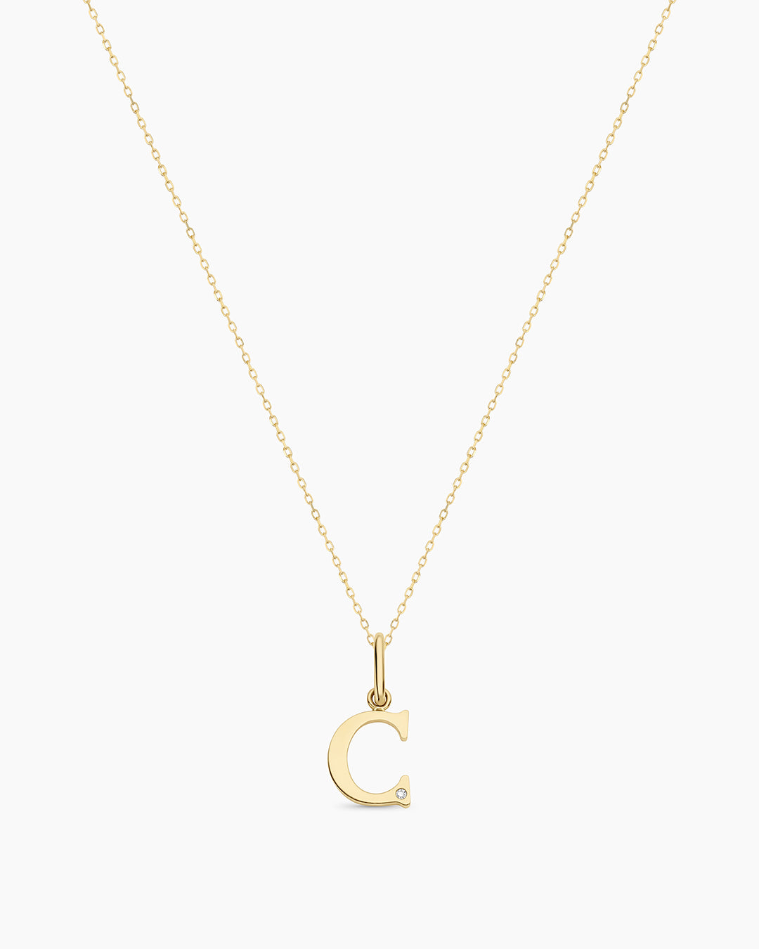 Diamond Vintage Alphabet Charm Necklace