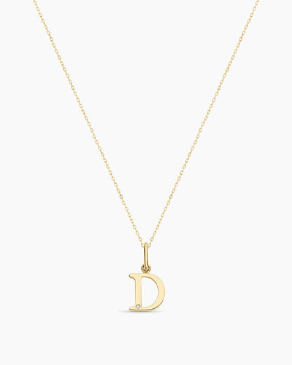 Diamond Vintage Alphabet Charm Necklace
