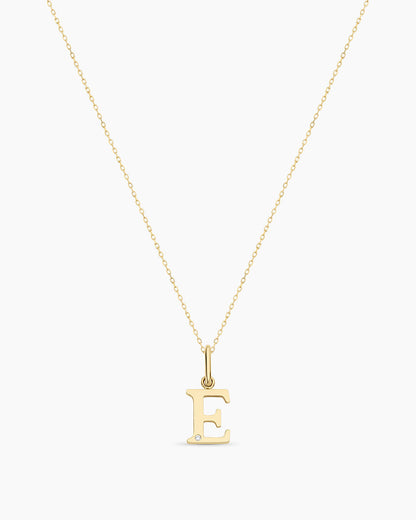Diamond Vintage Alphabet Charm Necklace
