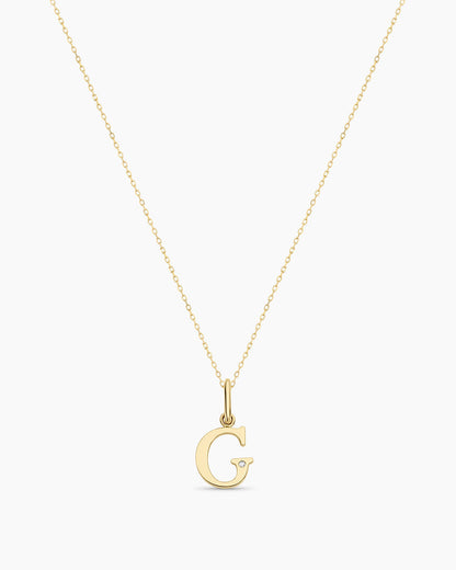 Diamond Vintage Alphabet Charm Necklace