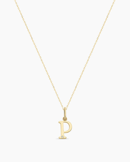 Diamond Vintage Alphabet Charm Necklace