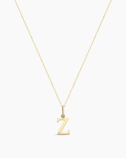 Diamond Vintage Alphabet Charm Necklace