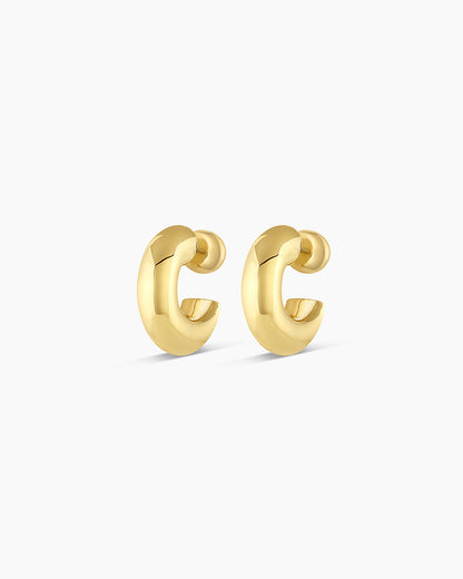 Lou Statement Huggies || option::18K Gold Plated