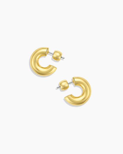 Lou Statement Huggies || option::18K Gold Plated