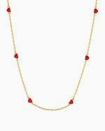 Amour Necklace Red Enamel || option::18K Gold Plated