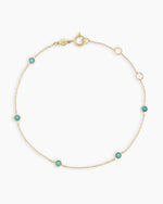 Classic Five Turquoise Bracelet || option::14K Solid Gold
