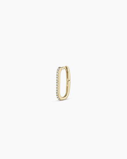 Diamond Parker Link Huggies || option::14K Solid Gold