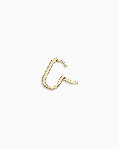 Diamond Parker Link Huggies || option::14K Solid Gold