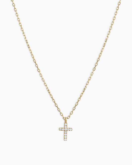 Diamond Cross Necklace || option::14K Solid Gold