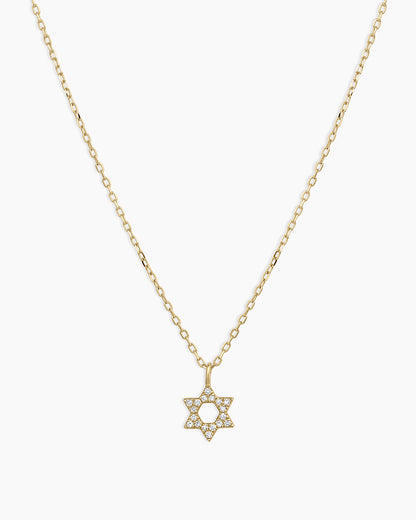 Diamond Star Of David Necklace || option::14K Solid Gold