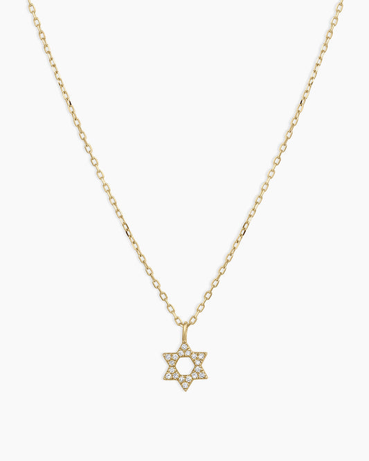 Diamond Star Of David Necklace || option::14K Solid Gold