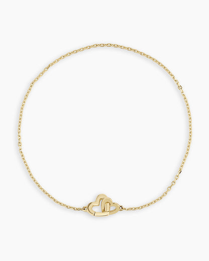 14K Gold Parker Heart Bracelet || option::14K Solid Gold, 7 in.